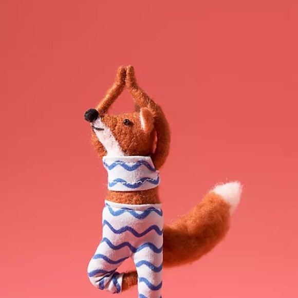 Anthropologie Other - Anthropologie Yoga Fox Felt Christmas Ornament